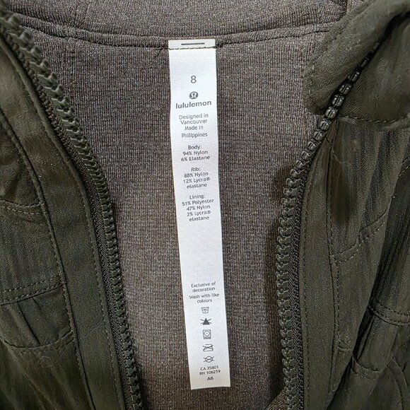 Lululemon Women’s Hunter Green Full-Zip Jacket – Size 8 – Activewe - Picture 3 of 14